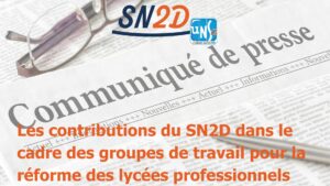 Les contributions du SN2D lors groupes de travail mis en place par la Ministre Déléguée à l’enseignement et la formation professionnels